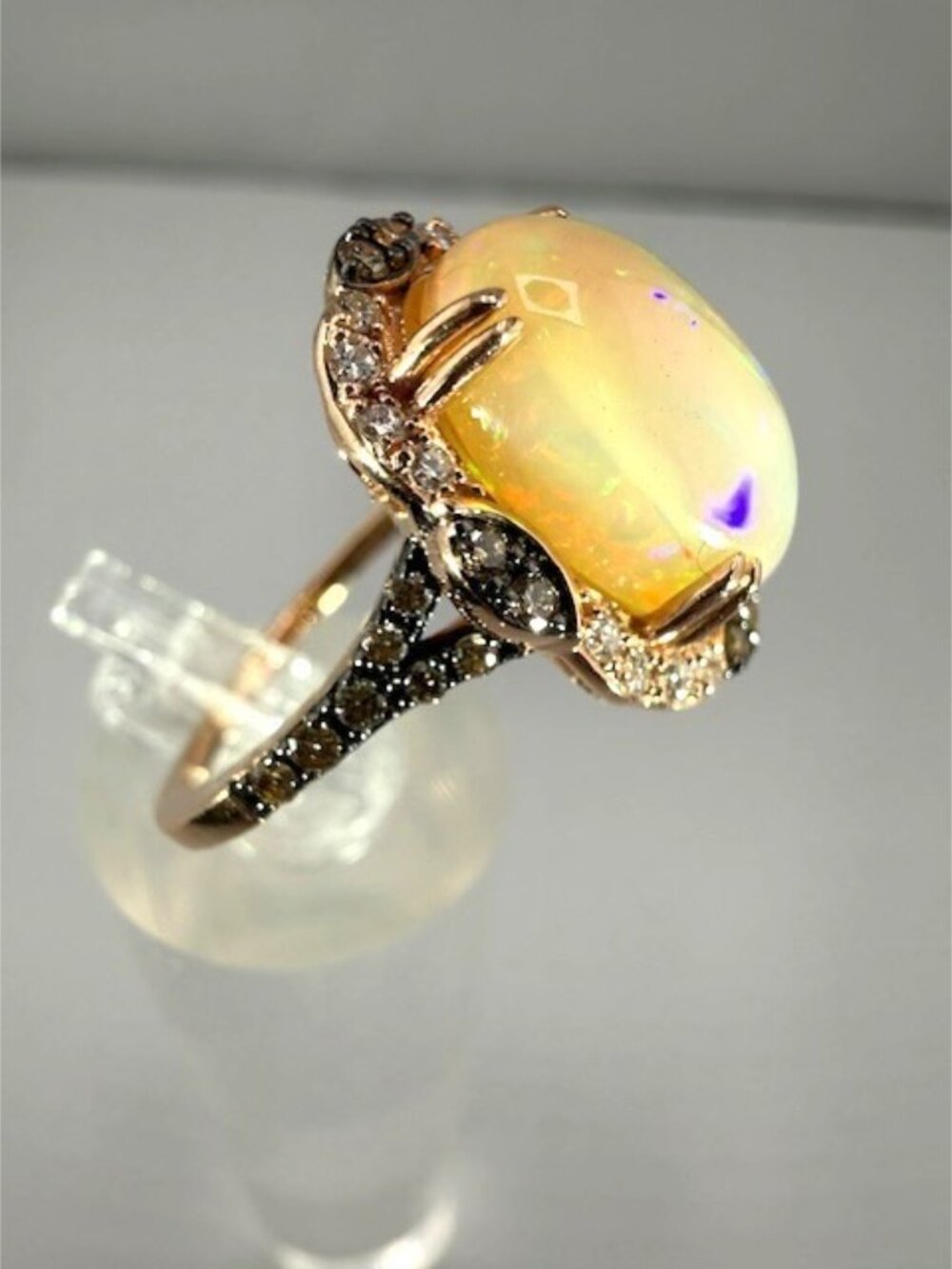 LeVian Opal Ring with Diamonds - Size 6.5 - Picture 6 of 8
